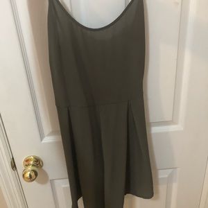 Army green tie back romper